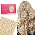 WENNALIFE Tape in Hair Extensions Human Hair, 40pcs 100g 22 inch Light Blonde Highlighted Golden Blonde Hair Extensions Real Human Hair Straight Tape in Extensions Invisible Human Hair Extensions