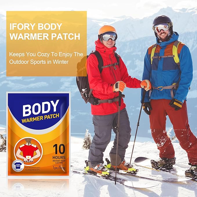 Body Warmers Heat Patches, Adhesive Heating Patches Disposable, Portable Instant Hot Packs Lasting up to 10 Hours, Travel Size Heat Pads on Cruise- 60 Packs