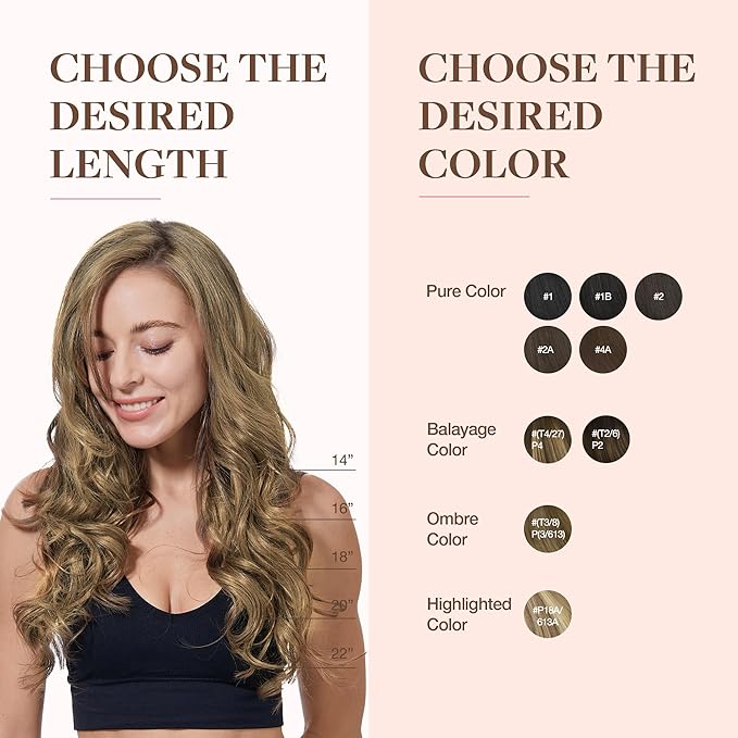 GOO GOO Clip in Hair Extensions Real Human Hair, Remy Human Hair Extensions Clip ins for Women, Natural Human Hair, 14inch 110g 7Pcs, 7 Bronde