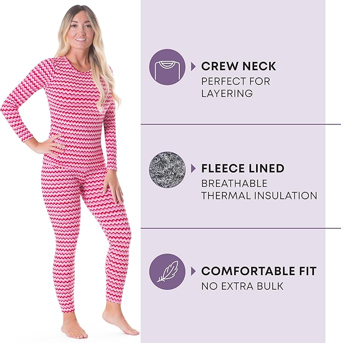 Rocky Thermal Underwear Women Long Johns Womens Thermals Top Bottom Set Fleece Lined Under Wear Clothes Base Layer Thermals