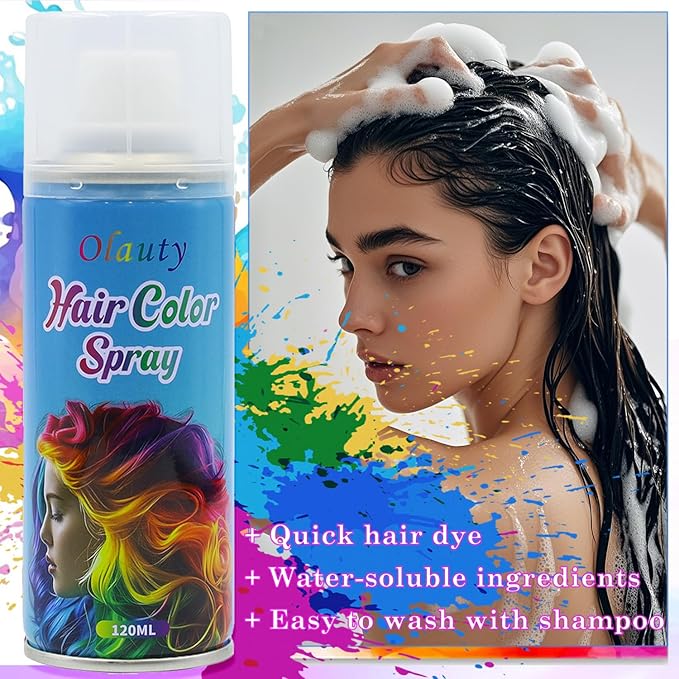 Purple Hair Spray Temporary Hair Color Spray for Kids Women Men, Temporary Hair Dye Pomades Washable Hair Color Wax Non-Sticky For Cosplay DIY, Party, Christmas, Halloween (Purple)