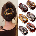 Leopard Flat Hair Clips for Women 6Pcs Strong Hold French Claw Clips for Thick or Thin Hair No Slip Grip Hair Claw Clips Hair Accessories for Styling Sectioning & Daily Wear