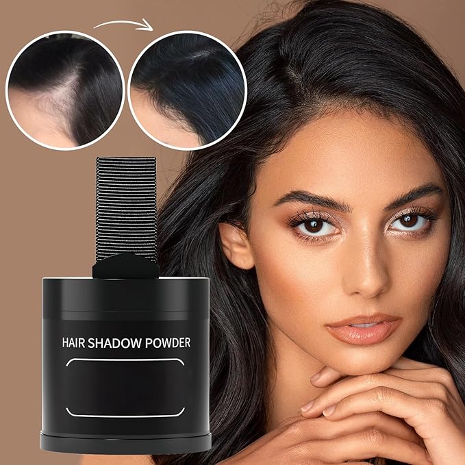 Gowwim Root Touch up Powder, Instantly Gray Hair Cover up Hairline Powder for Women & Men Waterproof and Sweatproof Root Cover Up Long-Lasting for Thinning & Loss Hair (Brown, 10g)