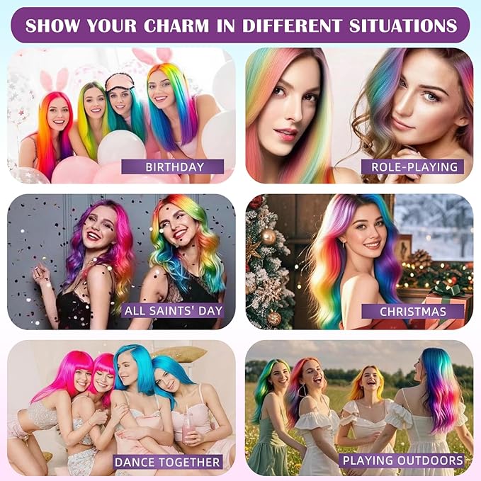 Blue Hair Spray, Temporary Hair Color Spray For Kids Women Men, Temporary Hair Dye Washable Hair Color Wax,Non-Sticky Color Hair Spray for Halloween Crazy Hair Day,Cosplay Party DIY,Christmas (Blue)