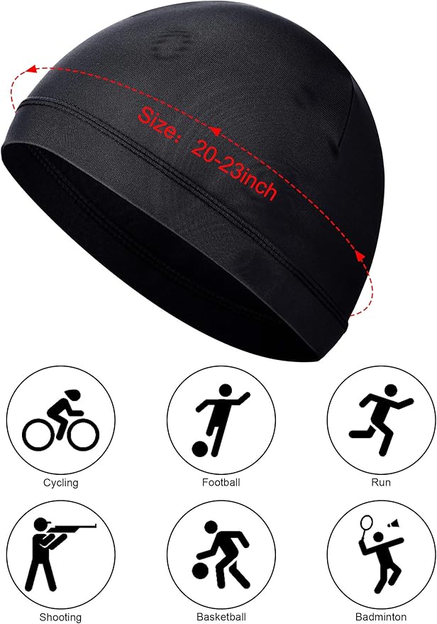 SATINIOR 6 Pcs Cooling Skull Cap Helmet Liner Sweat Wicking Cap Hard Hat Liner Bandana for Men Women Sports Cycling Running