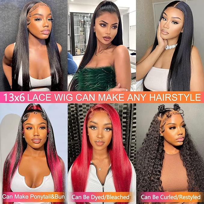 13x6 Straight Lace Front Wigs Human Hair HD Transparent Lace Front Human Hair Wigs 40 Inch