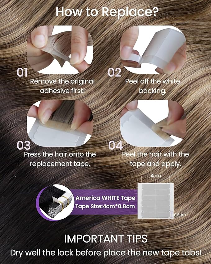 LaaVoo Tape in Hair Extensions Ombre Human Hair Extensions Tape in 20 Inch Ombre Black to Brown Mix Caramel Brown 40pcs/100g