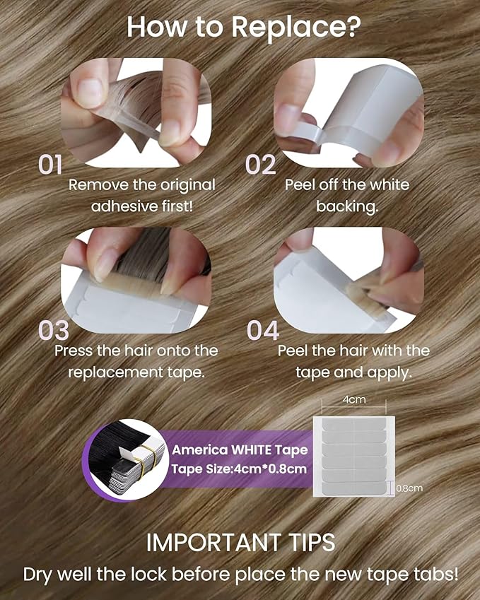 LaaVoo Tape in Human Hair Extensions Light Brown Ombre Tape on Hair Extension Human Hair 100g Tape in Extensions Balayage Brown to Light Brown with Blonde Full Head 22 Inch 40pcs