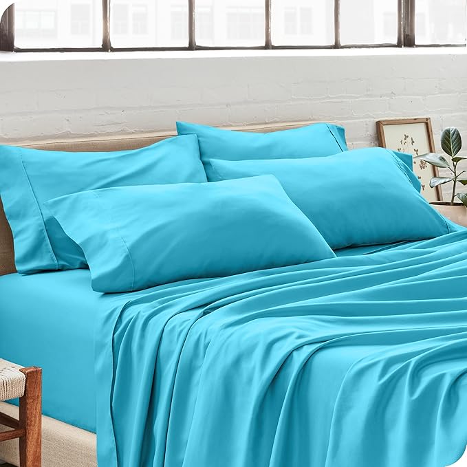 Bare Home Microfiber King Pillowcase Set of 4 - Aqua, 20x40