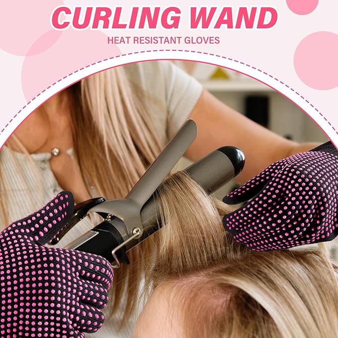 Suhine 20 Pcs Professional Heat Resistant Gloves for Hair Styling Curling Heat Resistant Work Gloves