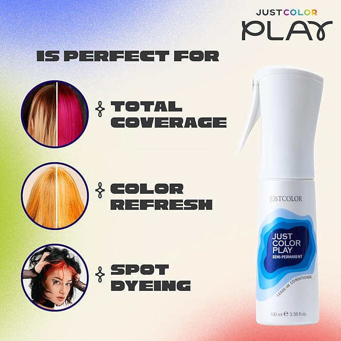 Just Color Hair Dye Spray | Semi-Permanent | 10-Minute Process | Custom Color Options | Clementine Orange | Leave in Conditioner | Ammonia & PPD Free | Lasts 8-12 Washes | Pack of 2