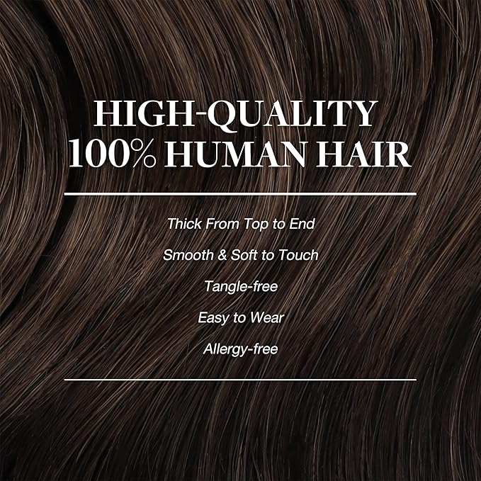 GOO GOO Clip in Hair Extensions Real Human Hair, Remy Human Hair Extensions Clip ins for Women, Natural Human Hair, 20inch 150g 9Pcs, 2A Light Brown