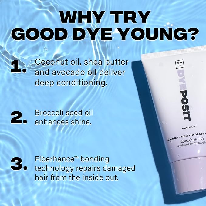 Good Dye Young Color Depositing Mask, DYEposit Color Depositing Conditioner, Toning Treatment, Tone & Enhance Color-Treated Hair - Semi Permanent Hair Dye, Vegan and Cruelty-Free (Pink) 4 fl oz