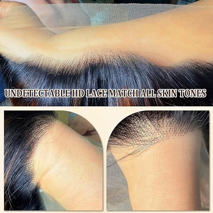 13x6 Ombre Lace Front Wig Human Hair Pre Plucked 200% Density HD Transparent Frontal Human Hair Wigs for Women Bleached Knots with 1b/27 Color Baby Hair 22inch