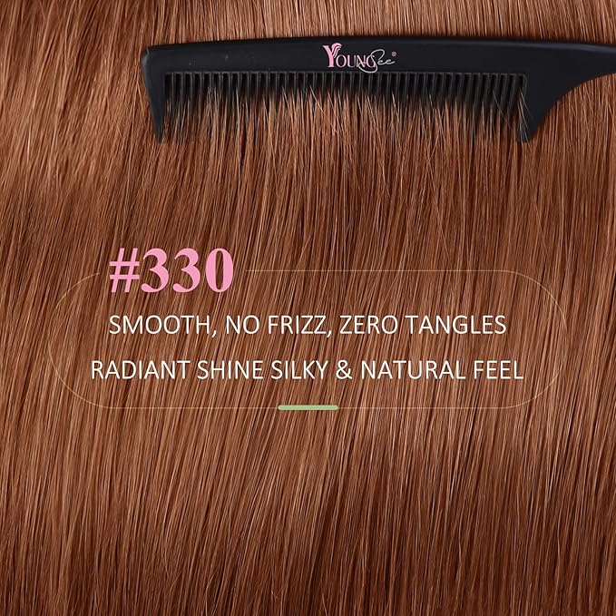 YoungSee Tape in Hair Extensions Copper Tape in Extensions Human Hair 14Inch Tape in Real Hair Extension Copper for Women 20Pcs 50G