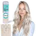 Irresistible Me Real Human Hair Extensions Clip Ins – 100% Human Hair Clip In Extensions for Length & Volume – Invisible Extension – Heat Resistant & Dyeable – Icy Blonde, 24 Inches