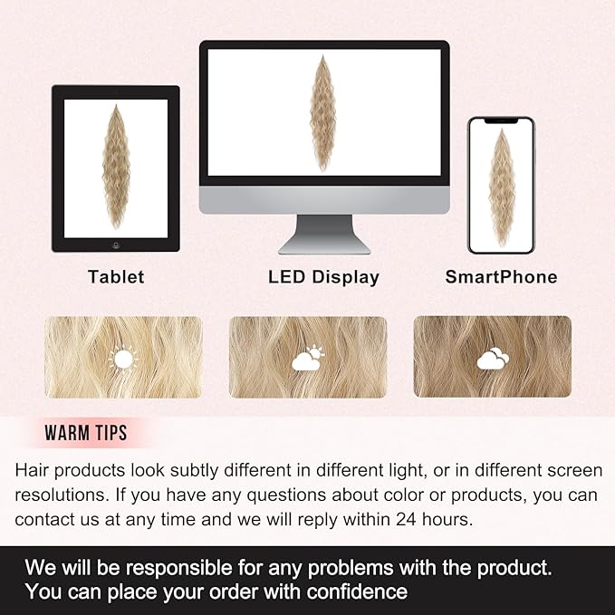 Flufymooz Ponytail Extension, Flexible Wrap Around Ponytail Extension Long Wavy Curly Ponytail Hair Extensions Natural pony tail Synthetic Hairpiece for Women 32 Inch (Champagne Blonde)