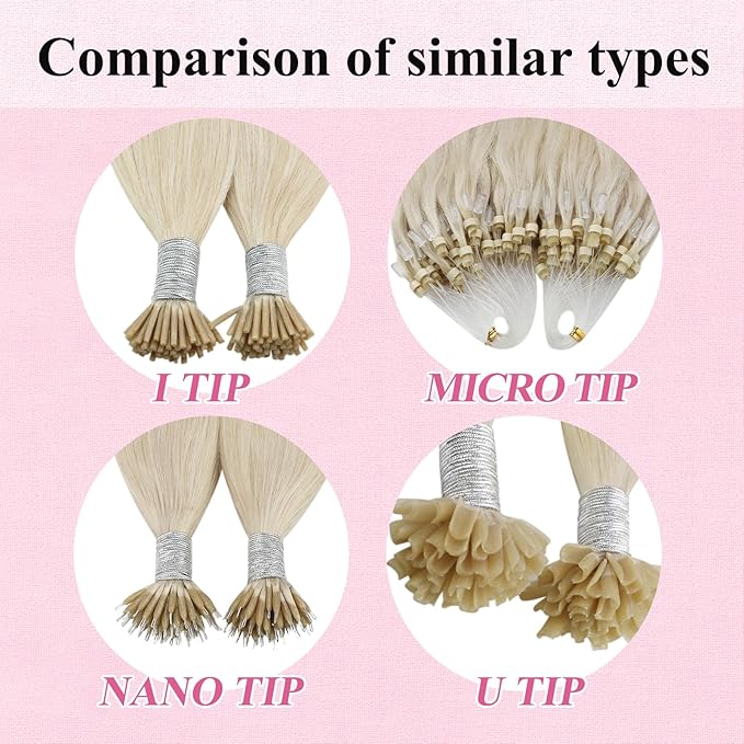 YoungSee Micro Loop Hair Extensions Human Hair Blonde Micro Hair Extensions Human Hair Platinum Blonde 22In Microbead Hair Extension Long Hair 50g 50s No Heat Required Extension