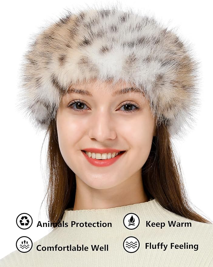sy soul young Faux Fur Headband with Elastic for Women's Winter Earwarmer Earmuff