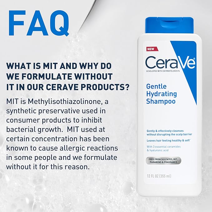 CeraVe Gentle Hydrating Shampoo, With Ceramides, Niacinamide & Hyaluronic Acid For Soft, Healthy Looking Hair & Scalp, Sulfate Free & Color Safe Shampoo, For All Hair Types, 19 Oz