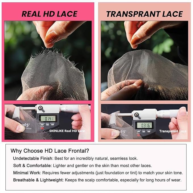 WOWANGEL 13x6 HD Lace Front Wigs Human Hair Body Wave Pre Plucked SKINLIKE 0.1mm Extremely Thin Real HD Lace Front Wigs 250% Density Glueless Human Hair Wigs for Women 18 Inch