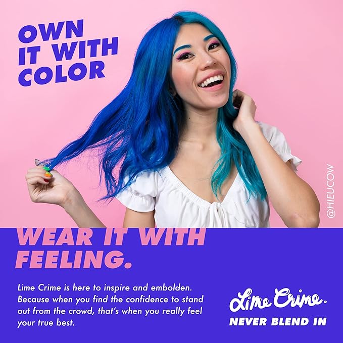 Lime Crime Full Coverage Unicorn Hair Dye, Peri Dust - Damage-Free Semi-Permanent Hair Color Conditions & Moisturizes - Temporary Hair Tint Kit Has A Sugary Citrus Vanilla Scent - Vegan