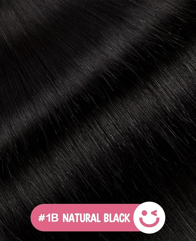 Youngsmile Injection Tape in Hair Extensions Human Hair, #1B Natural Black Invisible Tape in Injected Hair Extensions, 20pcs 35g, 16 Inch Injected Tape Ins Straight Extensiones De Cabello (#1B,16'')