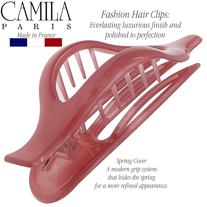 Camila Paris CP3232 French Hair Clips, Large Side Slide Hair Clips for Volume Hair, Strong Hold No Slip Grip, Girls Hair Claw Clips for Women, Durable Styling Girls Hair Accessories, Made In France