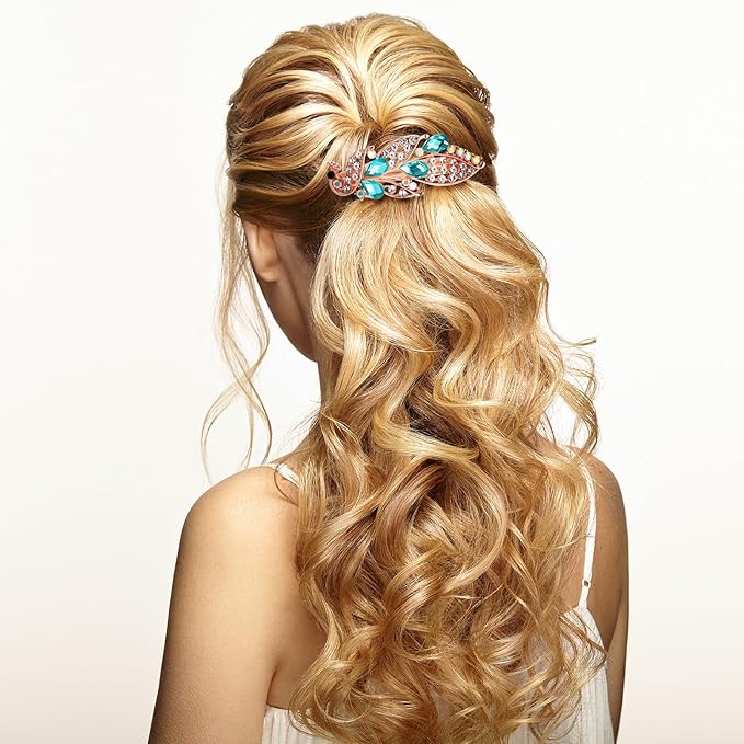 Geyoga 6 Pieces Vintage Hair Barrettes for Women Retro Flower French Pearl Crystal Rhinestones Clips Hair Pins for Women Styling Accessories(Vivid Style)