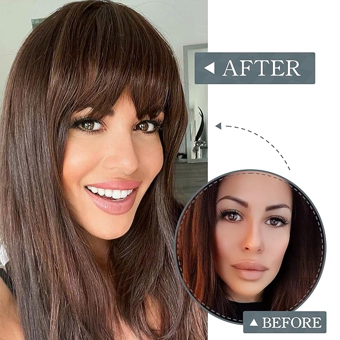 BARSDAR Real Human Hair Clip in Bangs - Human Hair Clip in Bangs for Women - Light Blonde French Bangs Extensions Fringe with Temples Dyeable Real Hair Bangs Hairpieces - Bleach Blonde