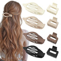 8 Pack Hair Clips for Women Medium Rectangle Hair Claws 4.6'' Flat Hair Barrettes for Women Thick/Thin Hair French Matte Styling Hair Accessories 2 Styles