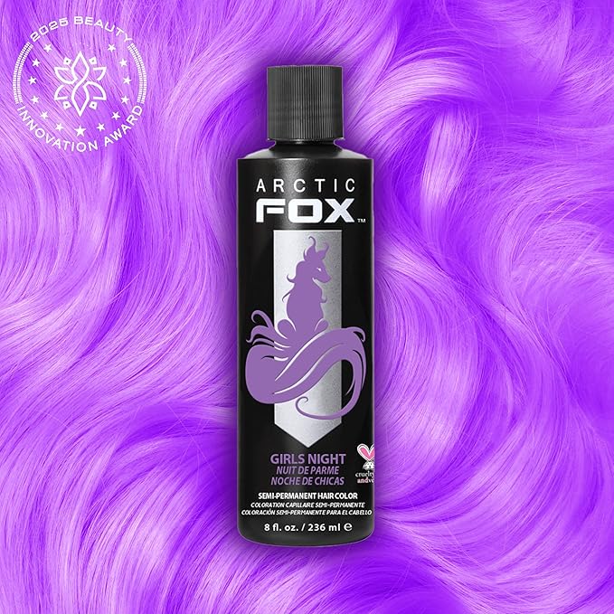 ARCTIC FOX Vegan and Cruelty-Free Semi-Permanent Hair Color Dye (8 Fl Oz, GIRLS NIGHT)