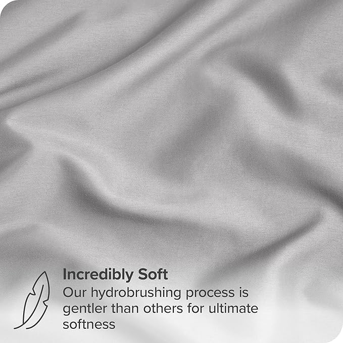 Bare Home Microfiber Body Pillow Cover - Ultra Soft - Cooling Pillowcase - Double Brushed - Pillowcase with Zipper Closure - Easy Care (20''x54'' Body Pillow Cover, Light Grey)