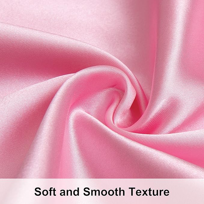 NTBAY 2 Pack Satin King Pillowcases for Hair and Skin, Luxurious and Silky Pillow Cases with Envelope Closure, 20x36 Inches, Pink