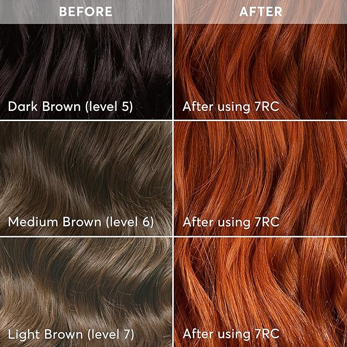 Madison Reed Radiant Hair Color Kit - 7RC Light Ginger Red with Copper Tones (Carrara Crimson) Vivid Color Permanent Hair Dye, PPD-Free & Ammonia-Free, 1 Pack