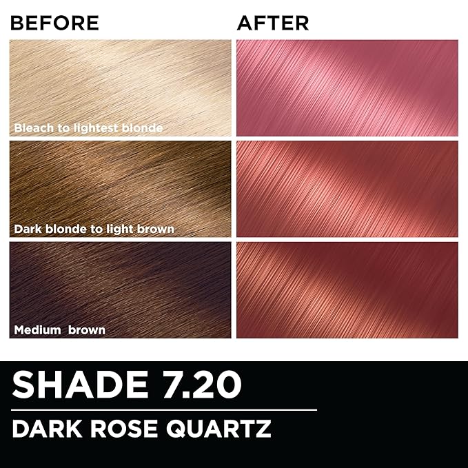 Garnier Hair Color Olia Ammonia-Free Brilliant Color Oil-Rich Permanent Hair Dye, 7.20 Dark Rose Quartz, 2 Count (Packaging May Vary)