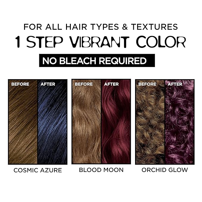 L'Oreal Paris Feria Midnight Bold Multi-Faceted Permanent One-Step Hair Color Kit, No Bleach Required, Twilight Haze