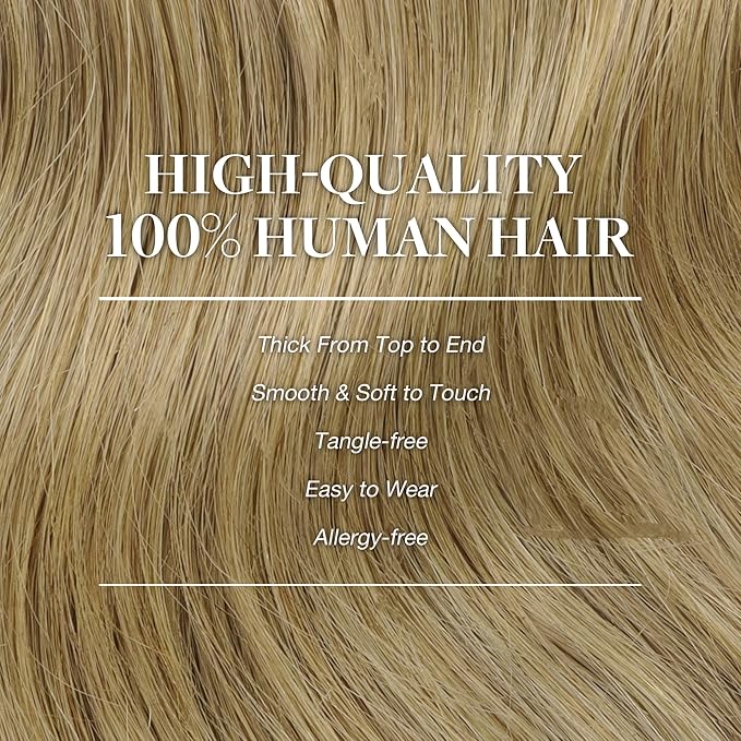 GOO GOO Clip in Hair Extensions Real Human Hair, Remy Human Hair Extensions Clip ins for Women, Natural Human Hair, 16inch 150g 9Pcs, 7 Bronde