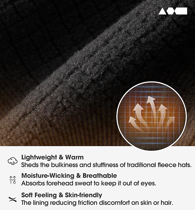SUNMECI Lightweight Soft Fleece Headband - Breathable Ear Muffs for Men Women in Winter Running Cycling Ski Comfortable Warm for Clod Weather Sports