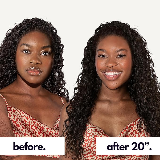 Irresistible Me 3A Curls Real Human Hair Extensions Clip Ins – 100% Human Hair Clip In Extensions for Length & Volume – Invisible Extension – Heat Resistant & Dyeable –Natural Black, 20 Inches