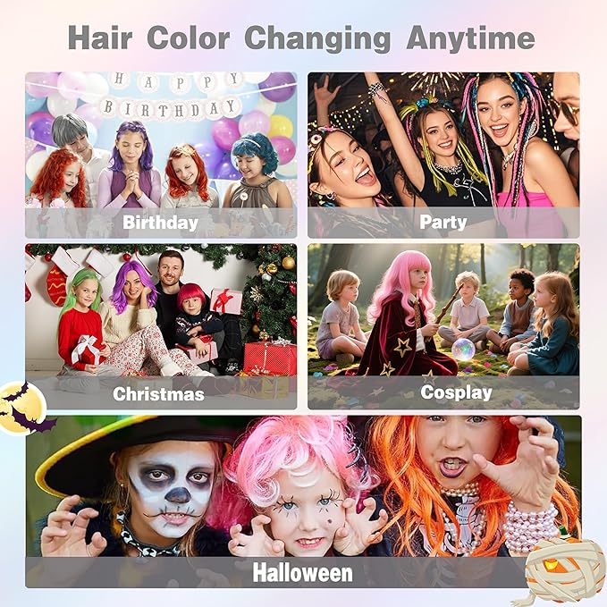 Gray Temporary Hair Color Spray for Kids, Grey Instant Colored Hair Dye Alternative for Girls Boys Teens Women Men, Disposable Washable, Quick Styling for Party Christmas Halloween, 150ml