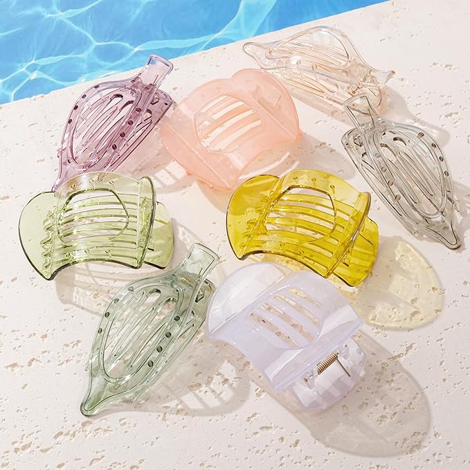 8 PCS Flat Hair Clips for Women French Matte Flat Claw Clips for Thick & Thin Hair No-Slip Hair Barrettes, Strong Hold Styling Accessories