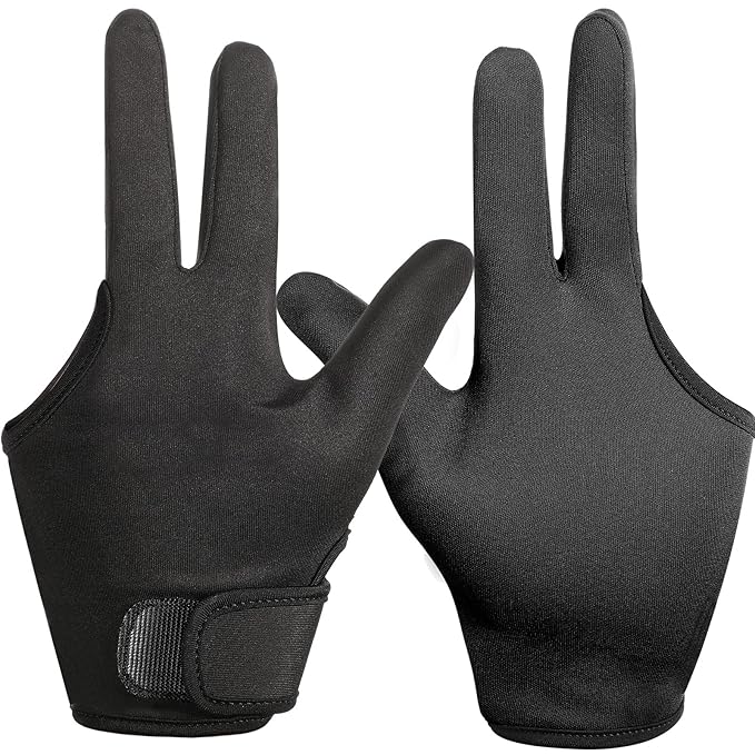 Geyoga 2 Pcs Heat Resistant Gloves for Hair Styling 3 Finger Barber Gloves Reusable Curling Wand Heat Protector for Hair Dye(Black)