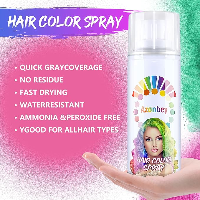 Halloween Hair Spray,Temporary Hair Color Spray for Women Kids Men,Washable Hairspray,Colored Hair Spray,Color Hairspray for Halloween,Party,Cosplay,Christmas Day (#Pink)