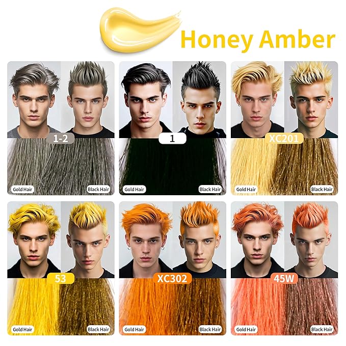Temporary Hair Color Wax for Men - SUPIYA Washable Hair Wax Color, All-Day Hold Disposable Hair Wax for Party, Cosplay & Daily (Color # 45W)