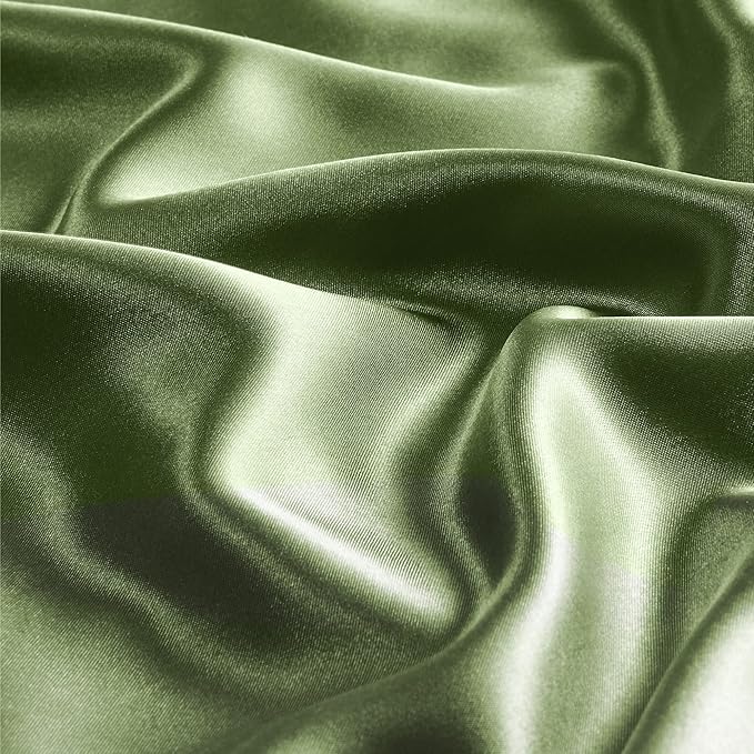 BEDELITE Satin Body Pillow Cover 2 Pack, Super Soft and Cooling Body Pillow Pillowcase for Hair and Skin, Breathable Silky Full Long Pillowcase Cover(20"x54", Cedar Green)
