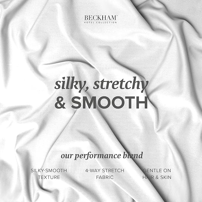 Beckham Hotel Collection Cooling Pillowcases for Hot Sleepers, King Size Set of 2, Cool Bedding, Envelope Closure, Silky Soft, Breathable, Moisture-Wicking, White