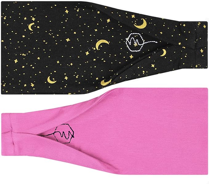 Maven Thread 4" Wide Workout Headbands for Women (2 Pack) – Non-Slip Sweatbands for Gym, Running & Yoga