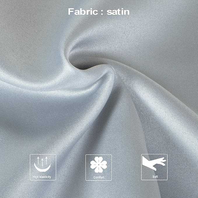 NTBAY Zippered Satin Pillow Cases for Hair and Skin, Luxury Standard Hidden Zipper Pillowcases Set of 2, 20x26 Inches, Grey