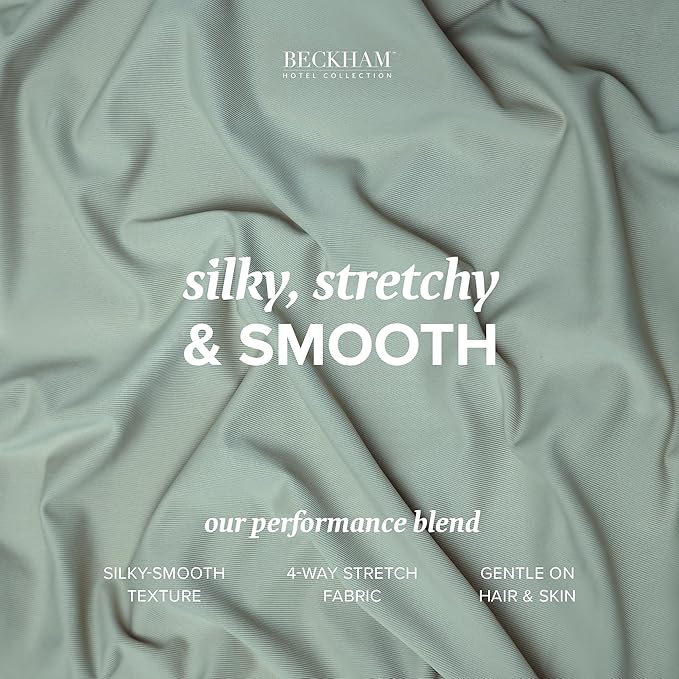 Beckham Hotel Collection Cooling Pillowcases for Hot Sleepers, Standard/Queen Size Set of 2, Cool Bedding, Envelope Closure, Silky Soft, Breathable, Moisture-Wicking, Aqua Gray